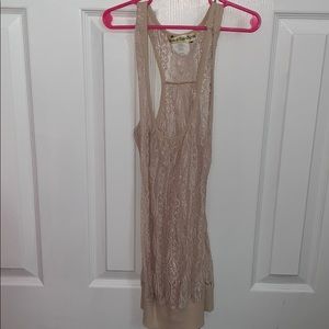 Lace cream tank top